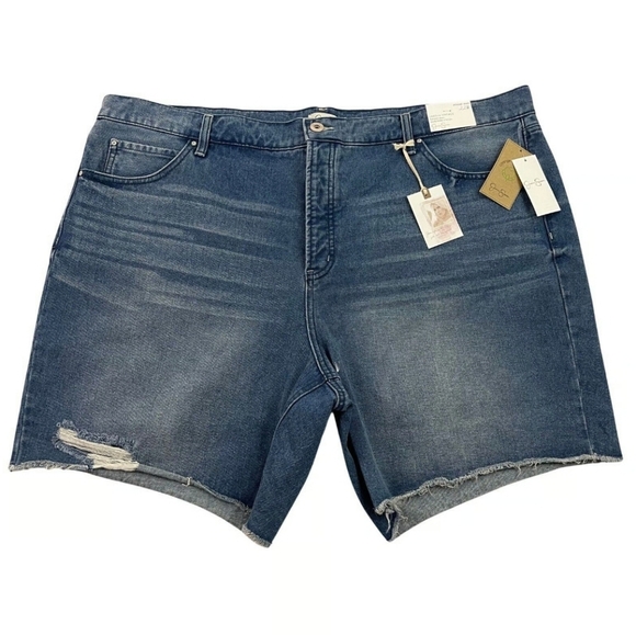 NWT Jessica Simpson High Rise Relaxed Short Lived-In Vintage Distressed Shorts - Picture 1 of 6